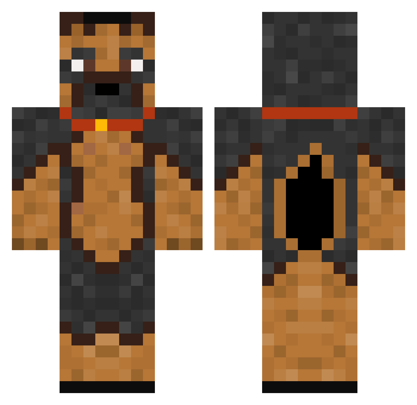 alsaz Minecraft skin, front and back view