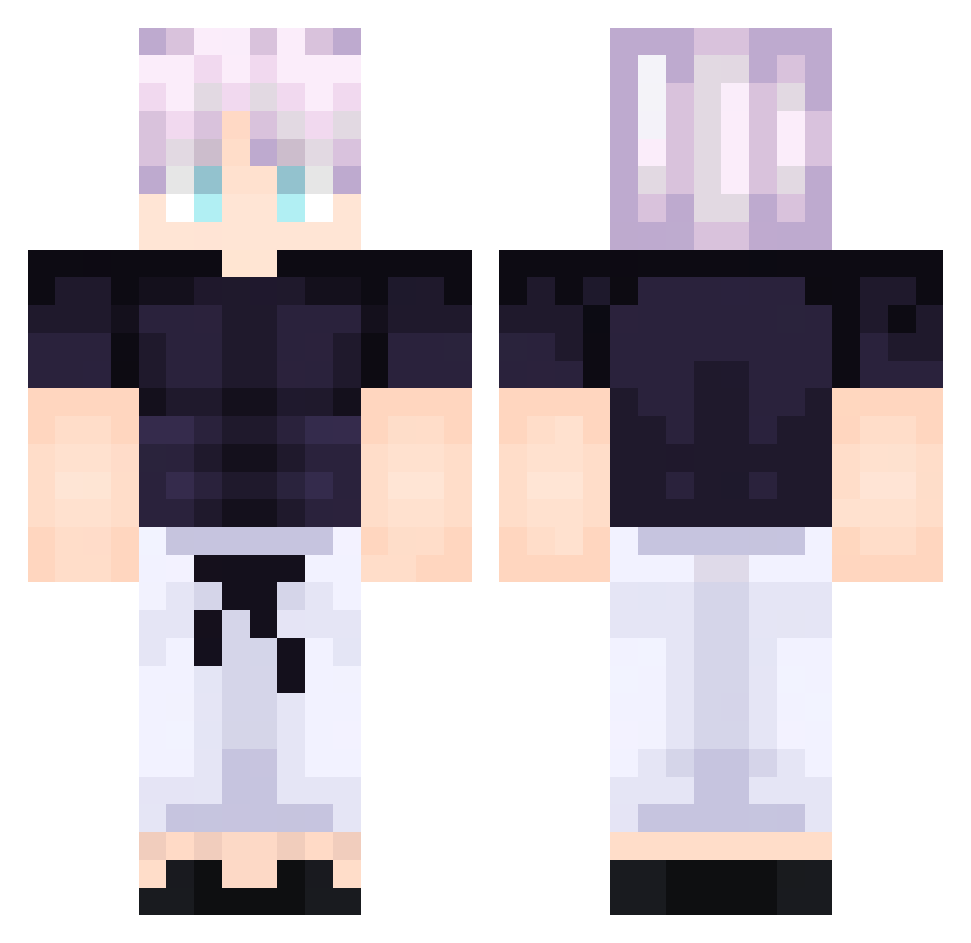 plutovl Minecraft skin, front and back view