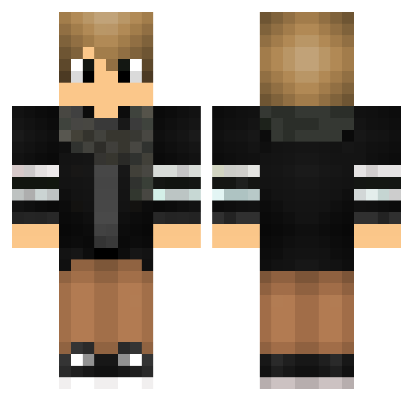 TechnoME Minecraft skin, front and back view
