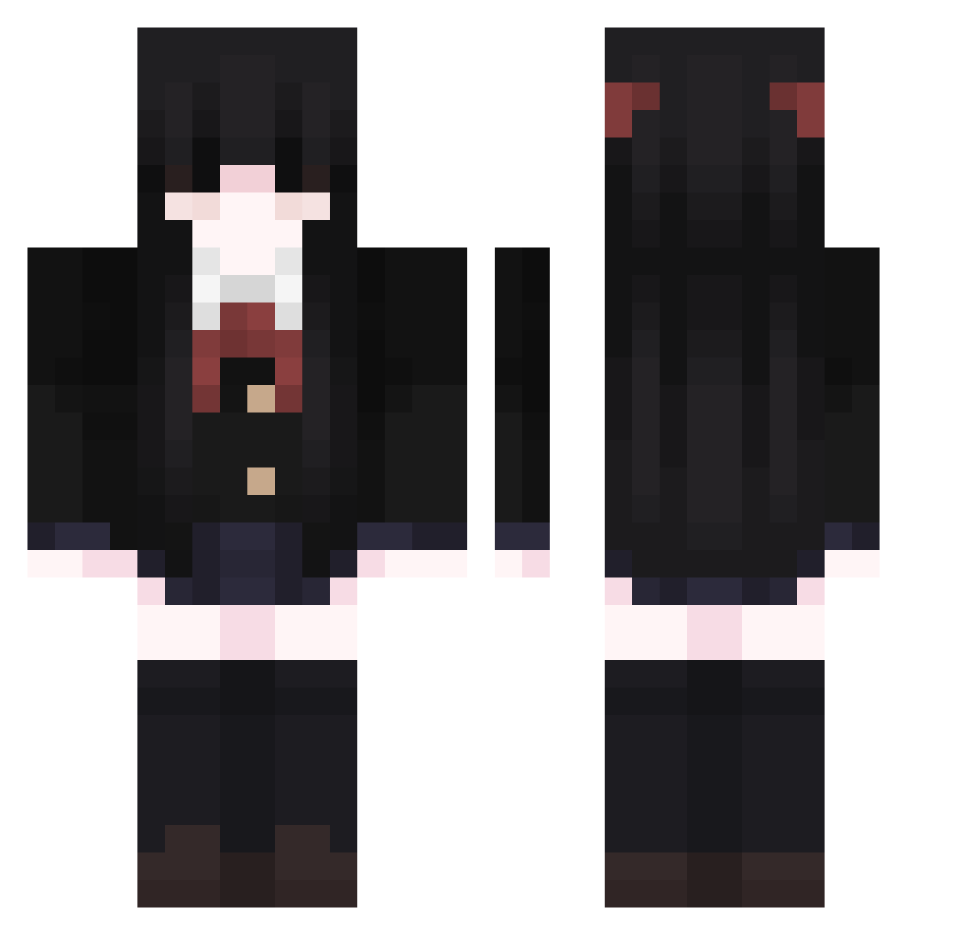Packerss Minecraft skin, front and back view