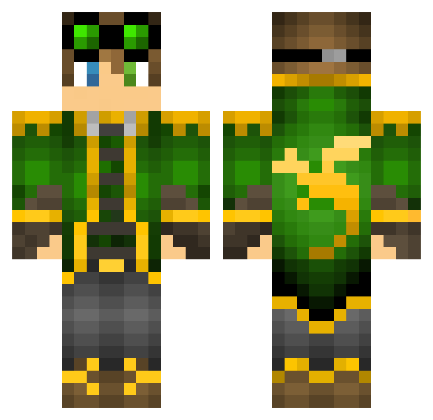 Stealthy_Koala Minecraft skin, front and back view