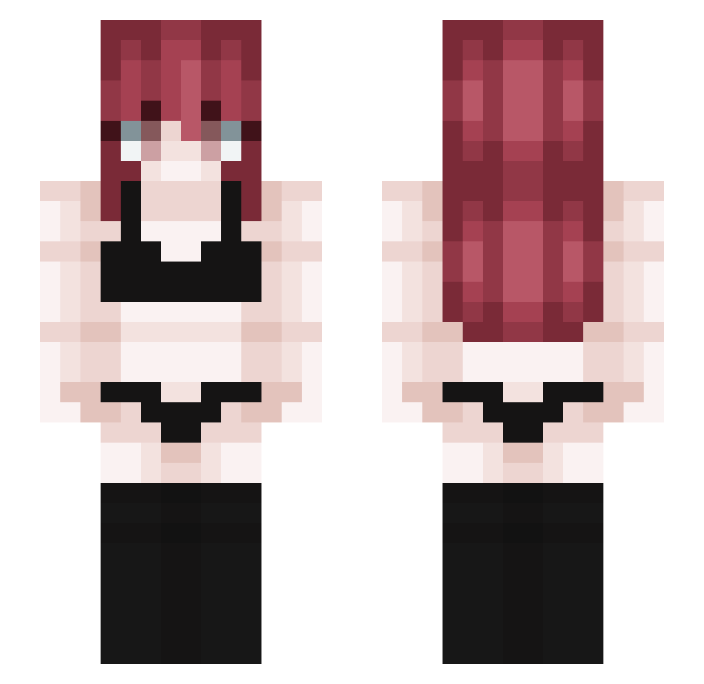 RAPOSAxFALANTE Minecraft skin, front and back view