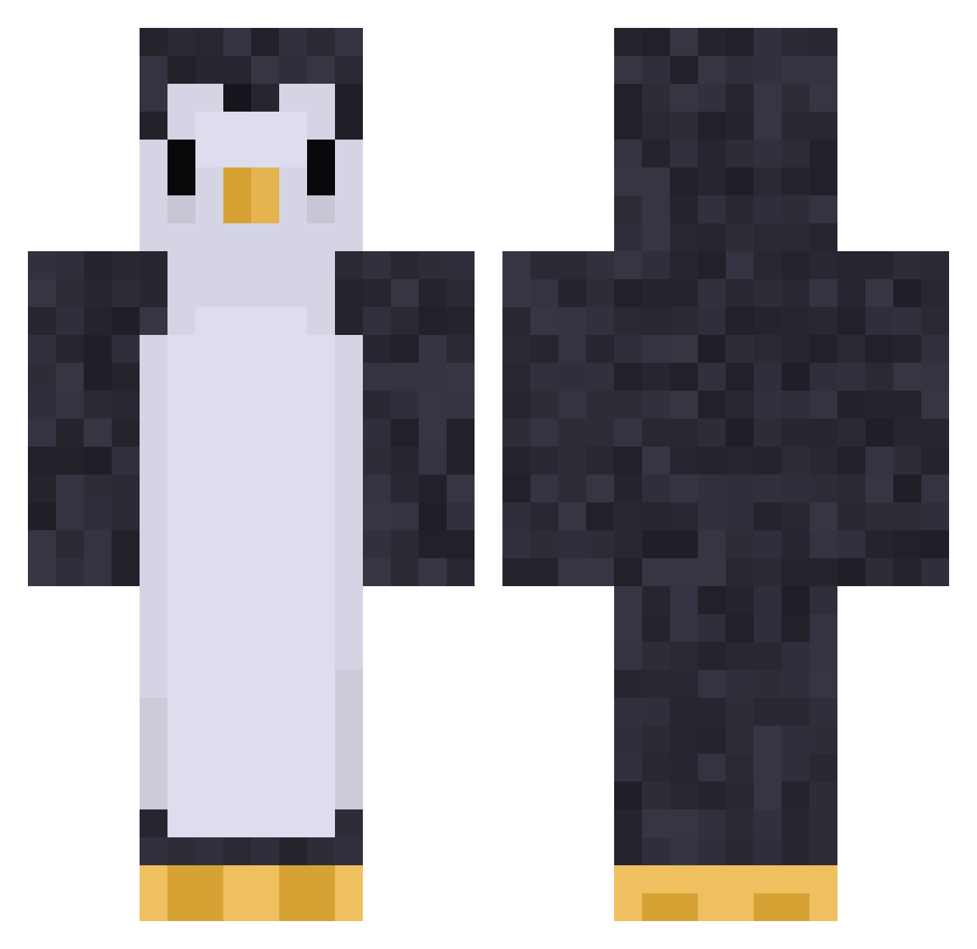 RewindTimeBaby Minecraft skin, front and back view