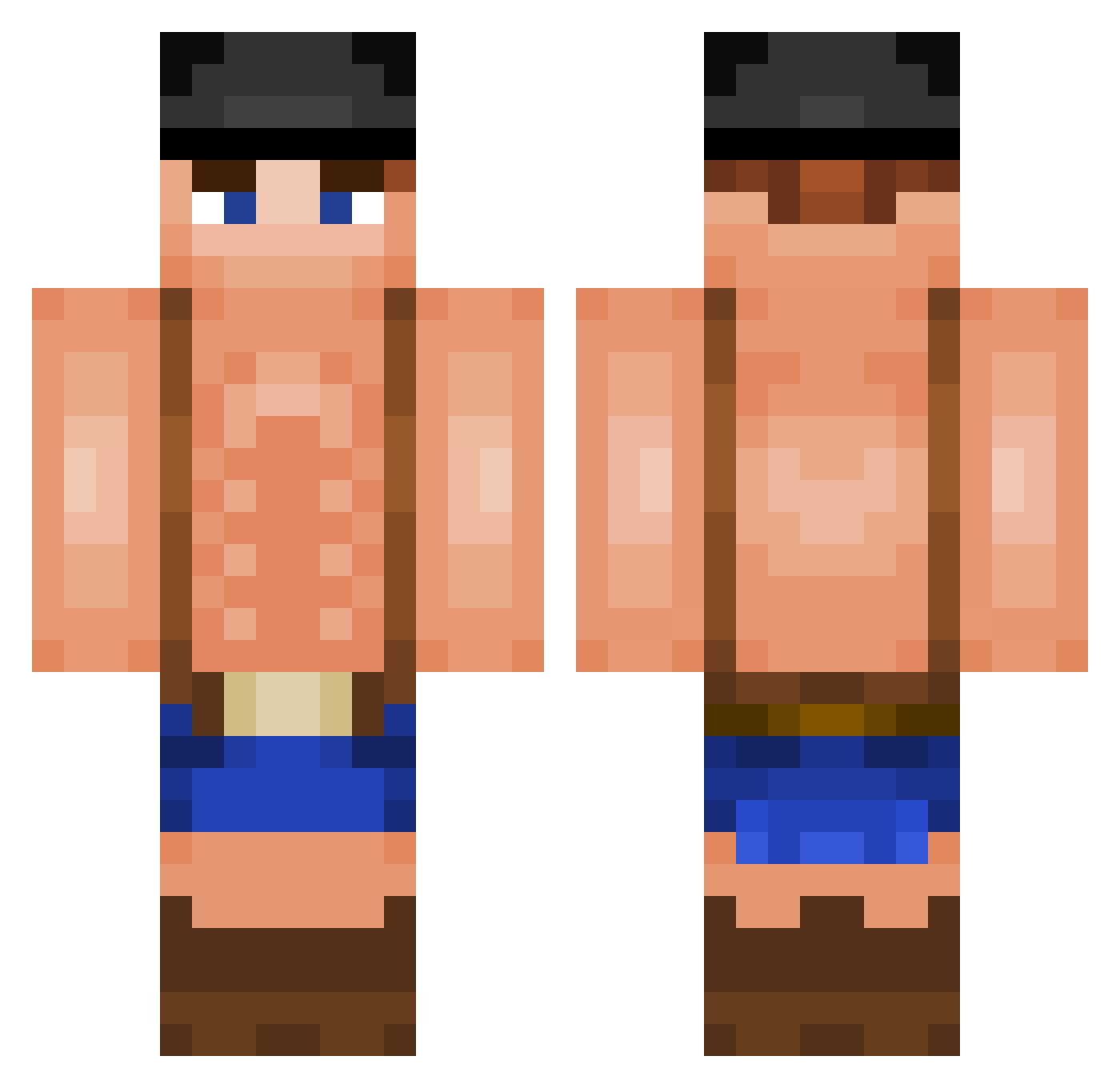 Spannaman Minecraft skin, front and back view