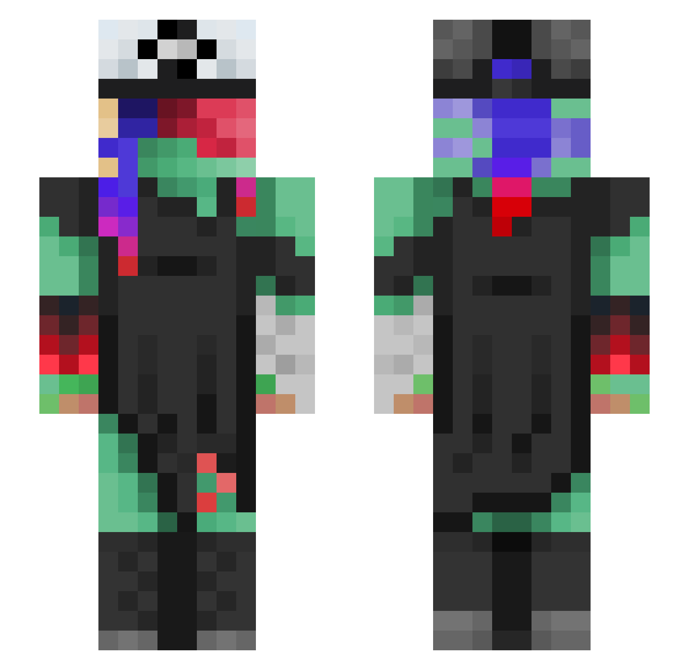 Youenne Minecraft skin, front and back view