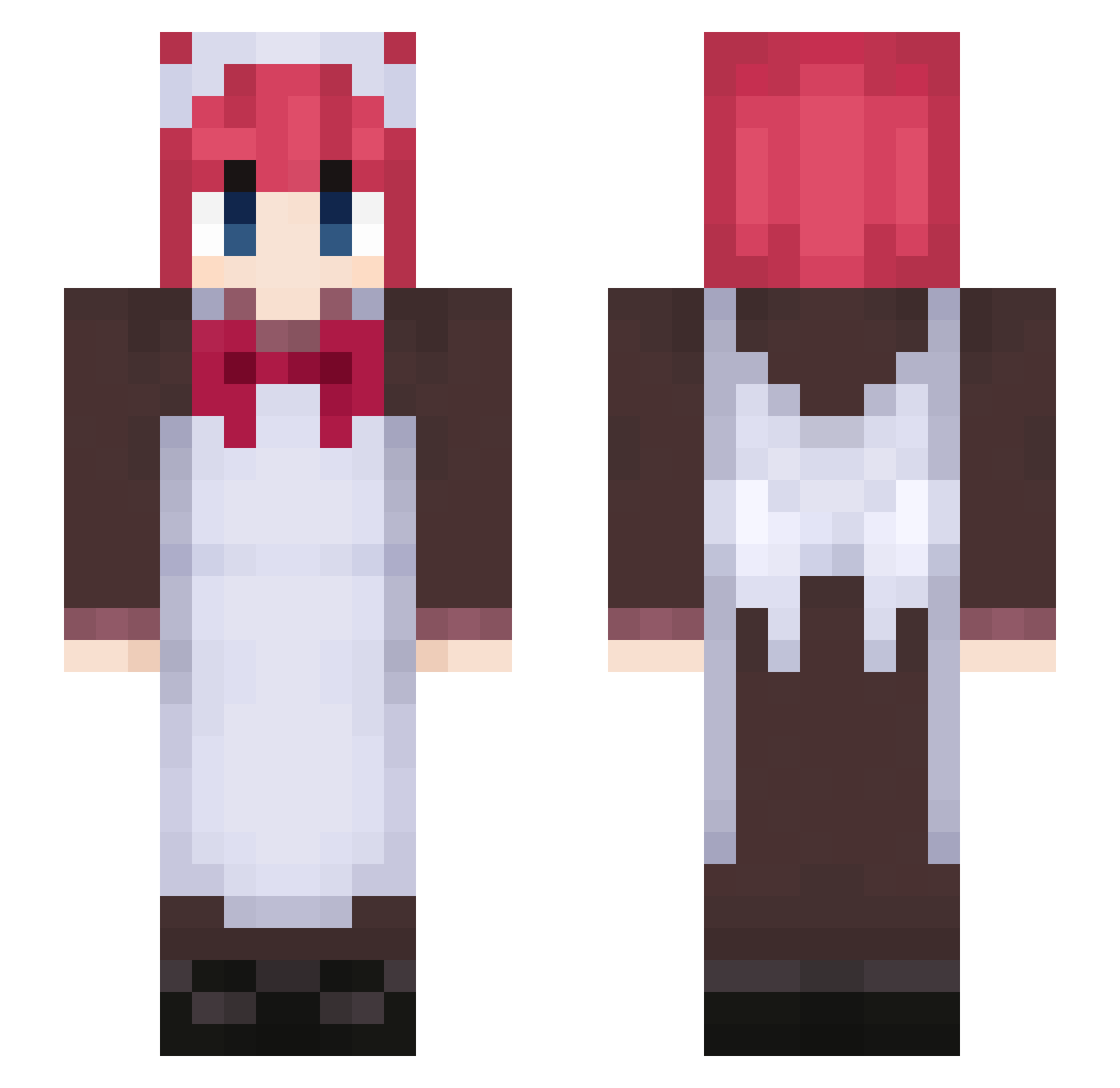 Randomdg Minecraft skin, front and back view