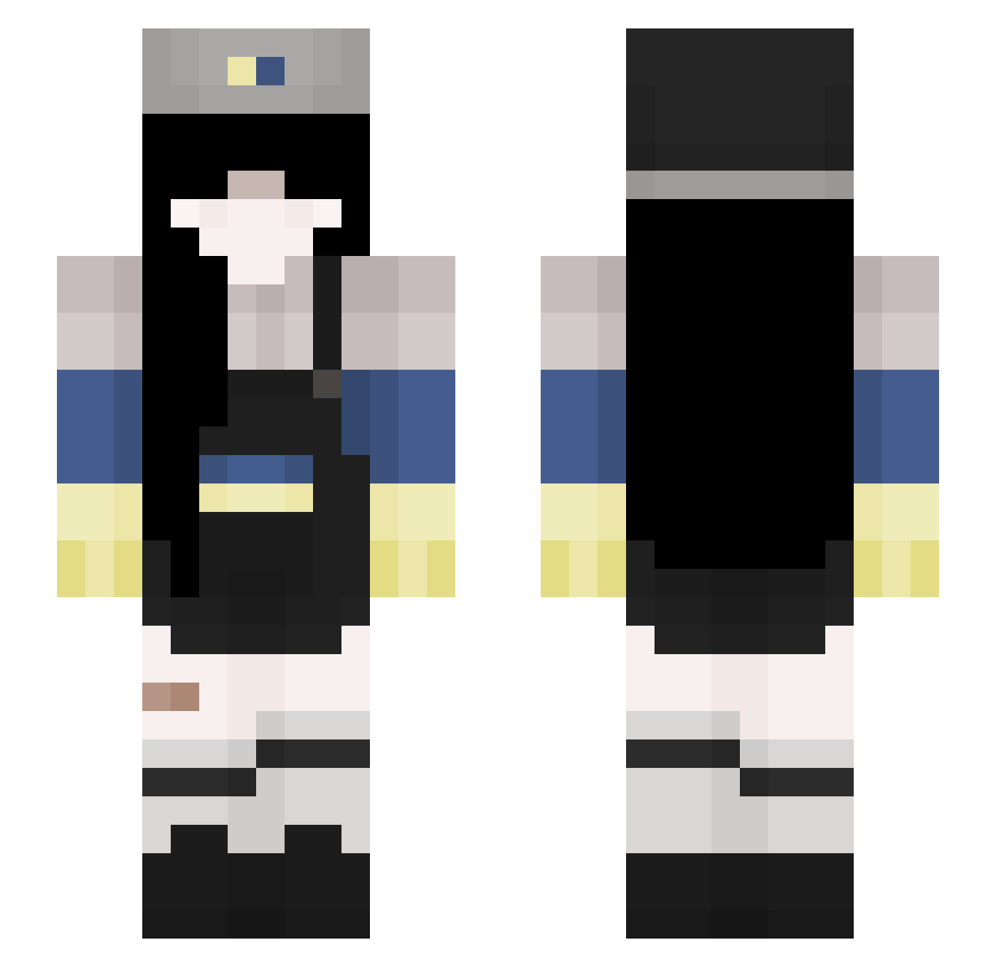 raydoII Minecraft skin, front and back view