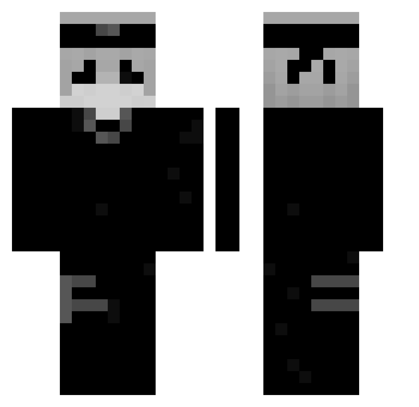 vdekoder Minecraft skin, front and back view