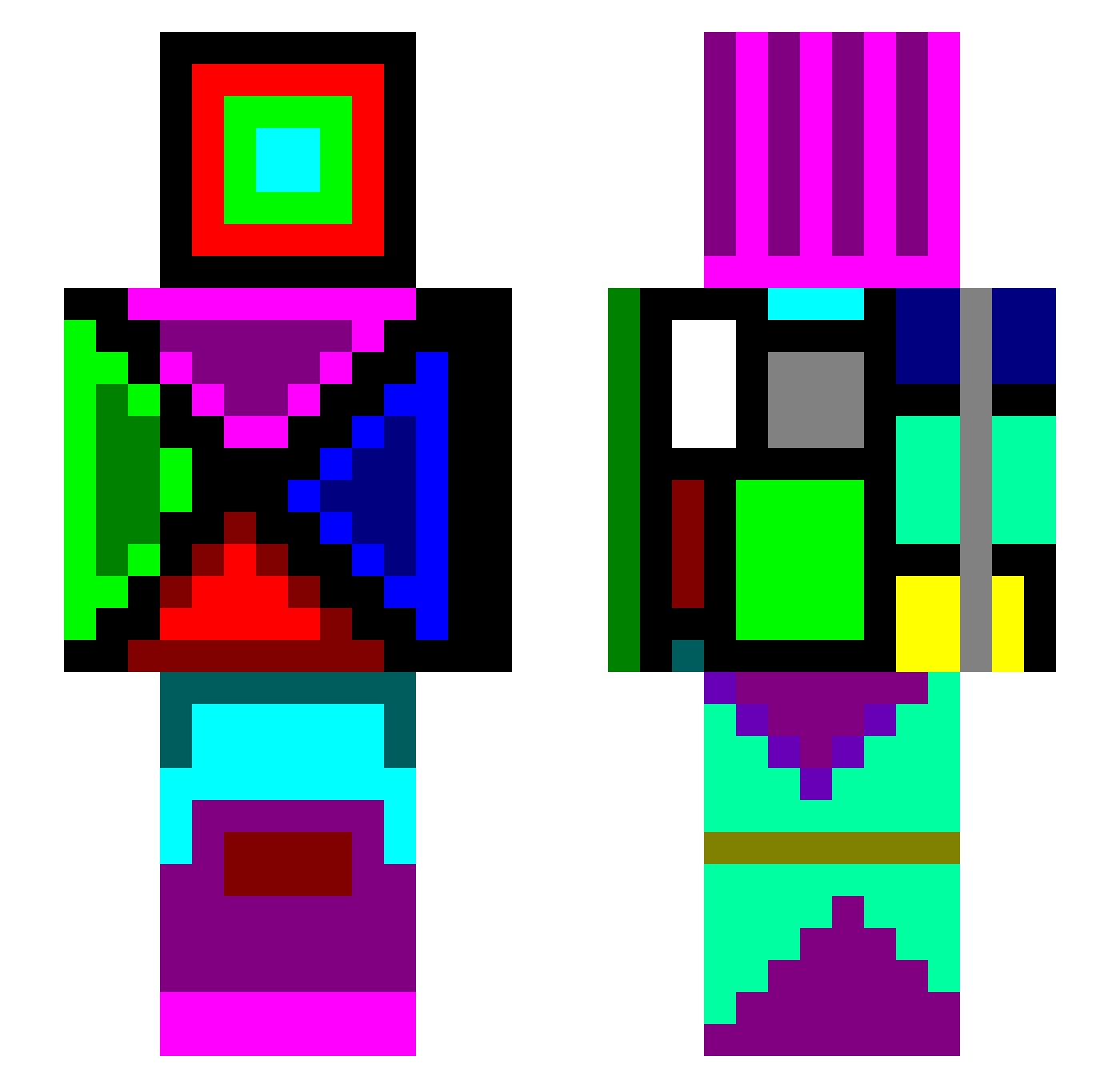 xOlivciax_ Minecraft skin, front and back view