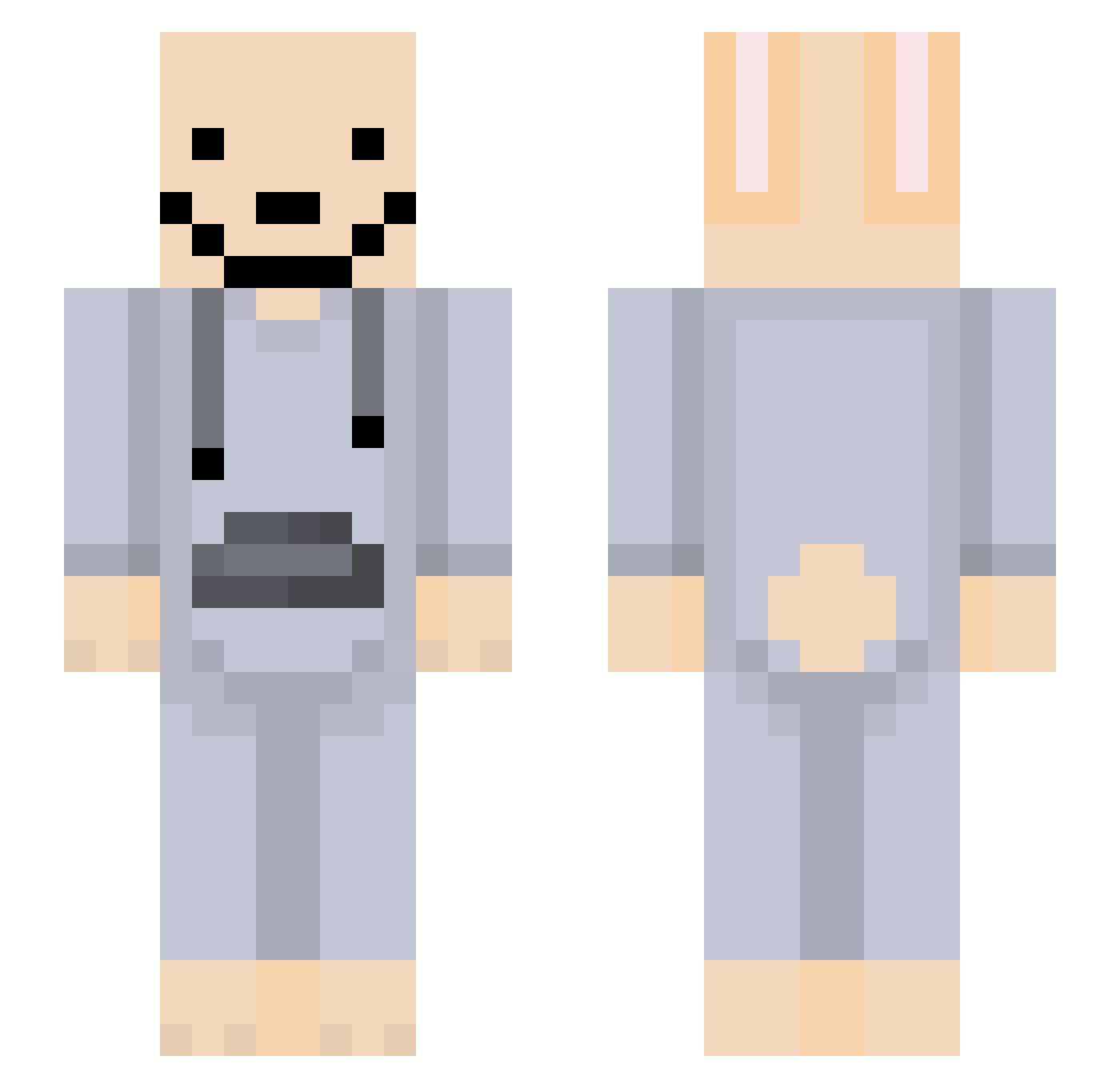 BlueBullexD Minecraft skin, front and back view
