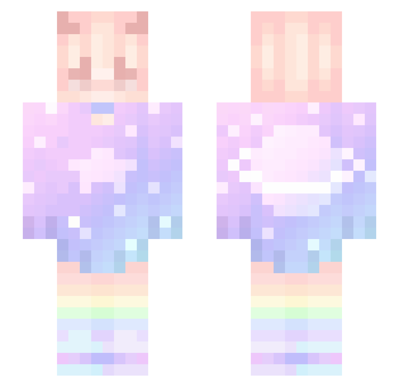 xStarii Minecraft skin, front and back view