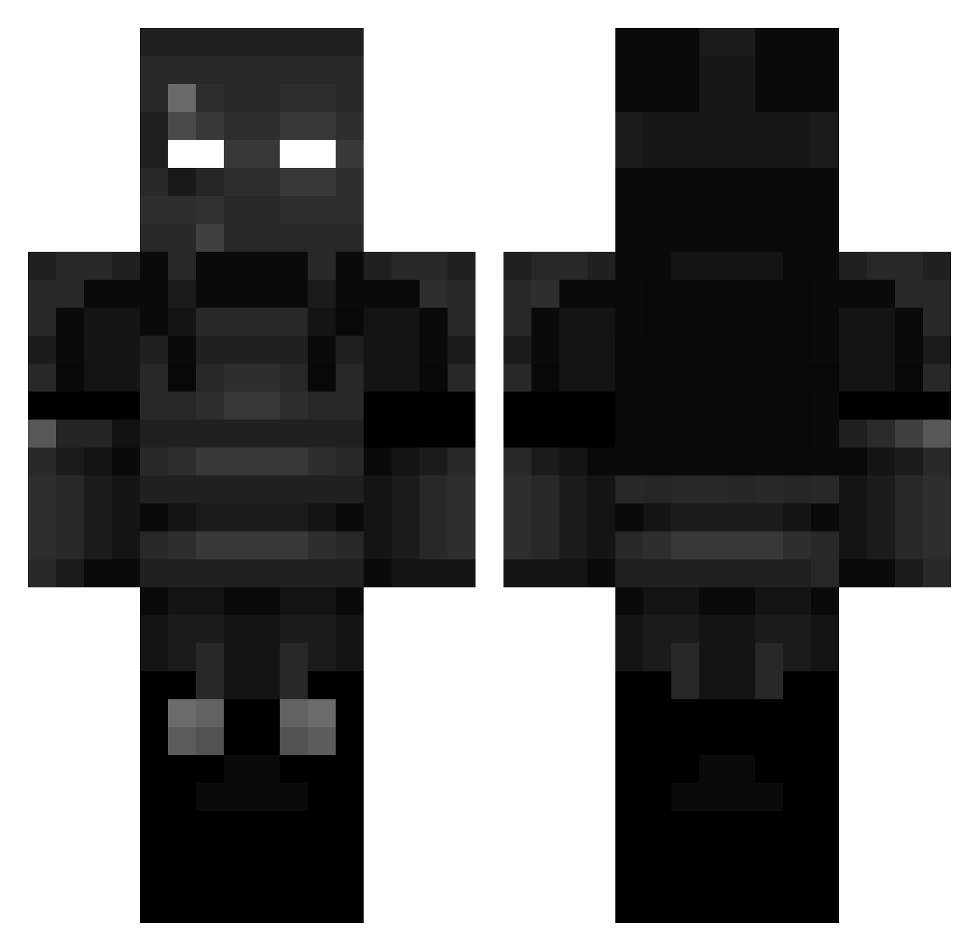 Kuroshhii Minecraft skin, front and back view