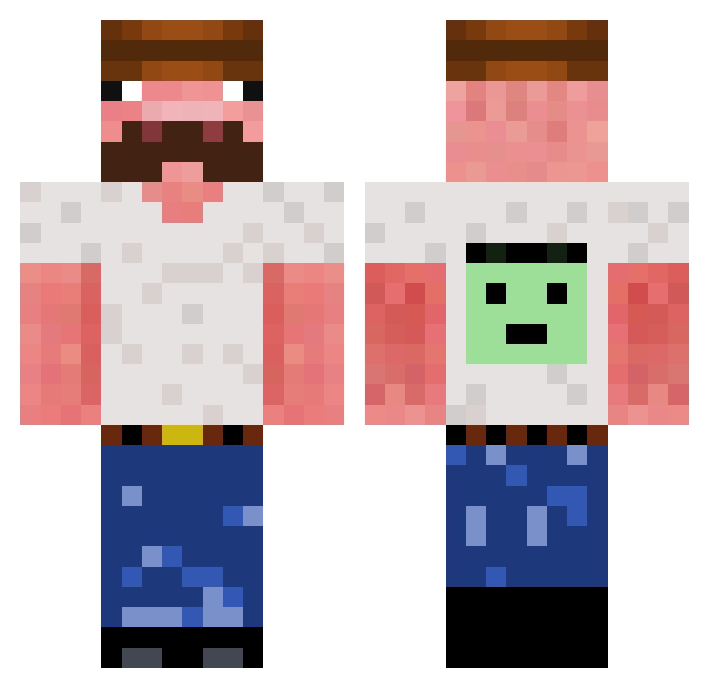 Varkentje2011 Minecraft skin, front and back view