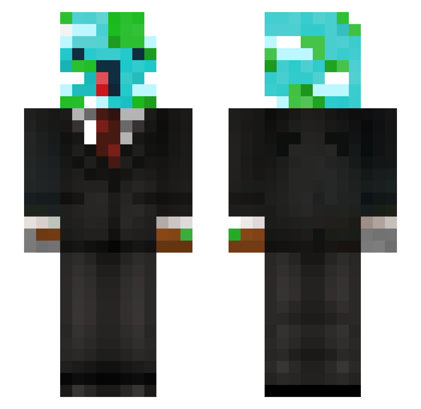 rublol Minecraft skin, front and back view