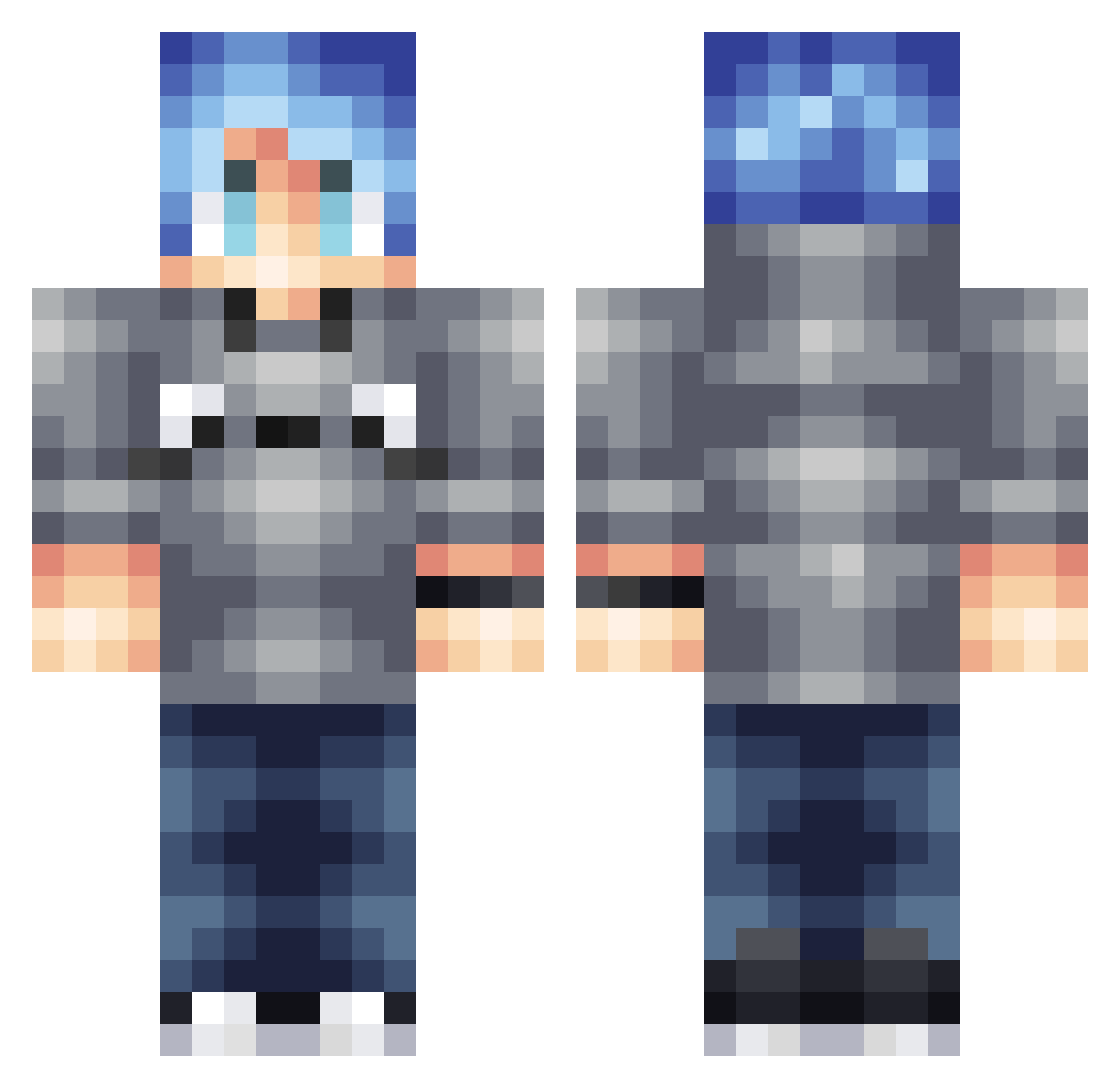 The_BD Minecraft skin, front and back view