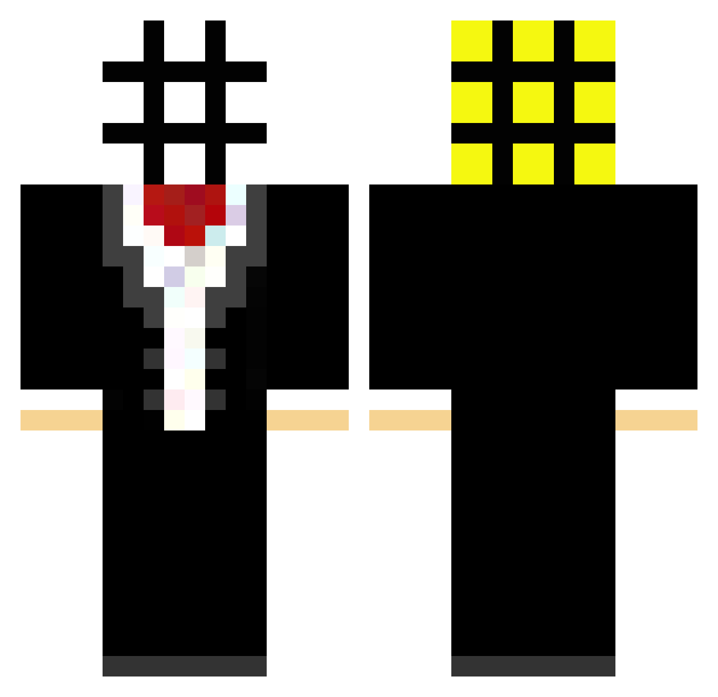 Evadible Minecraft skin, front and back view