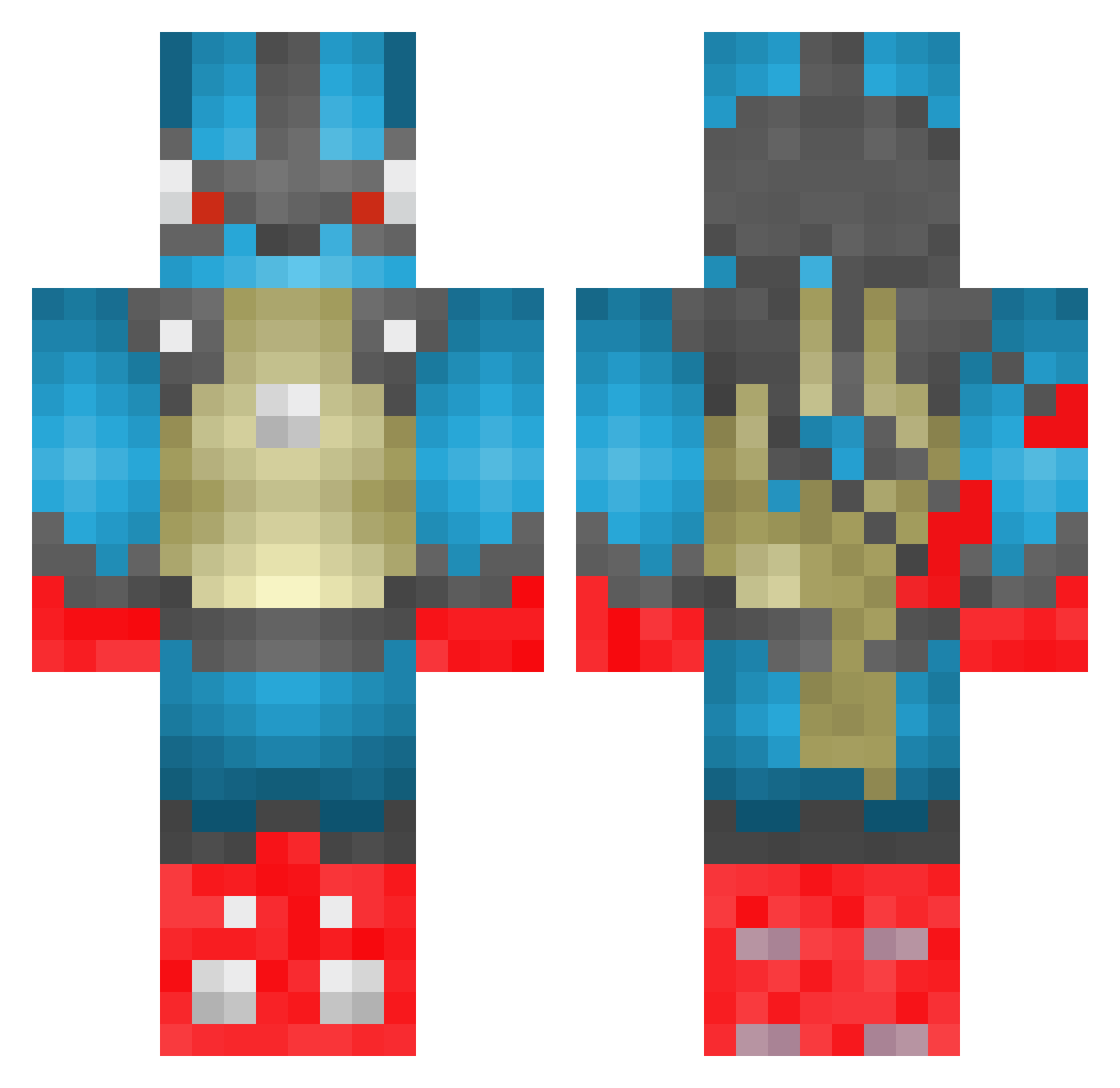 Kingling Minecraft skin, front and back view