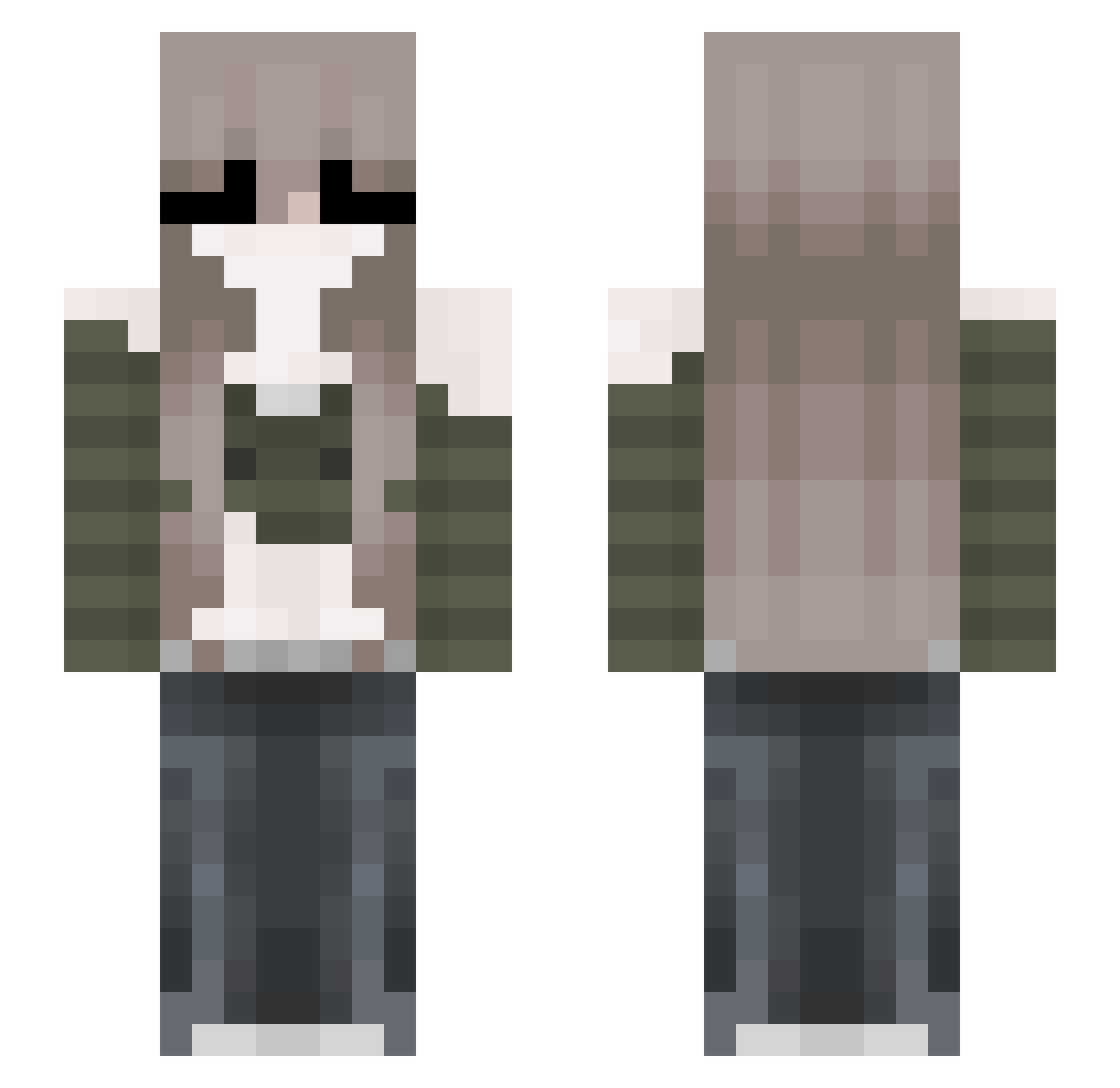 MALUJABI Minecraft skin, front and back view