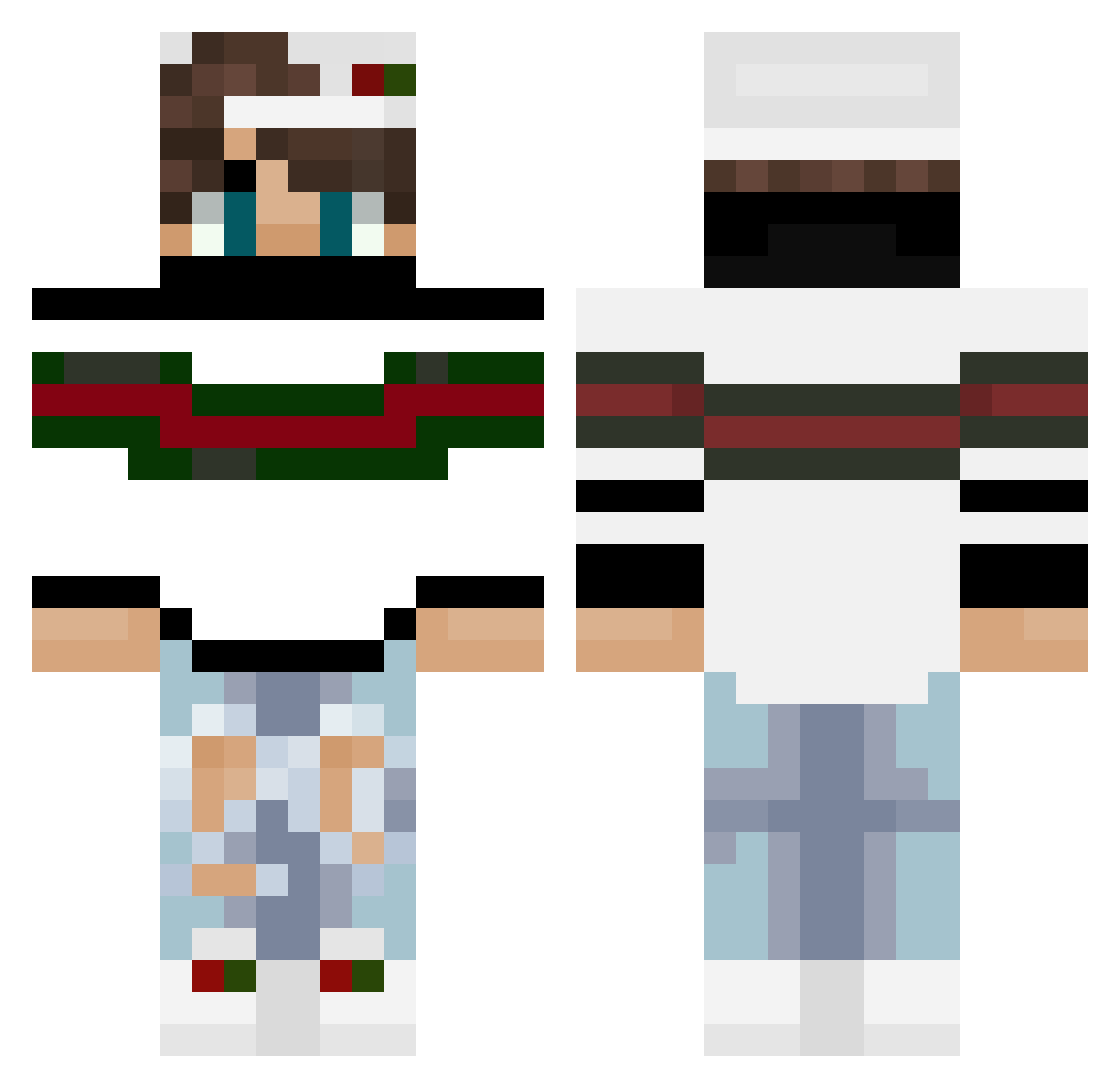 RodrigoCo Minecraft skin, front and back view