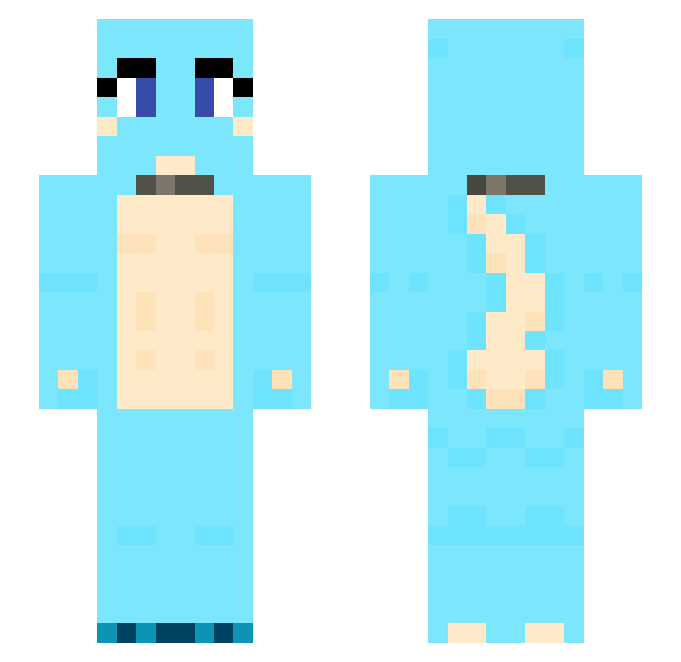 squishisnek Minecraft skin, front and back view