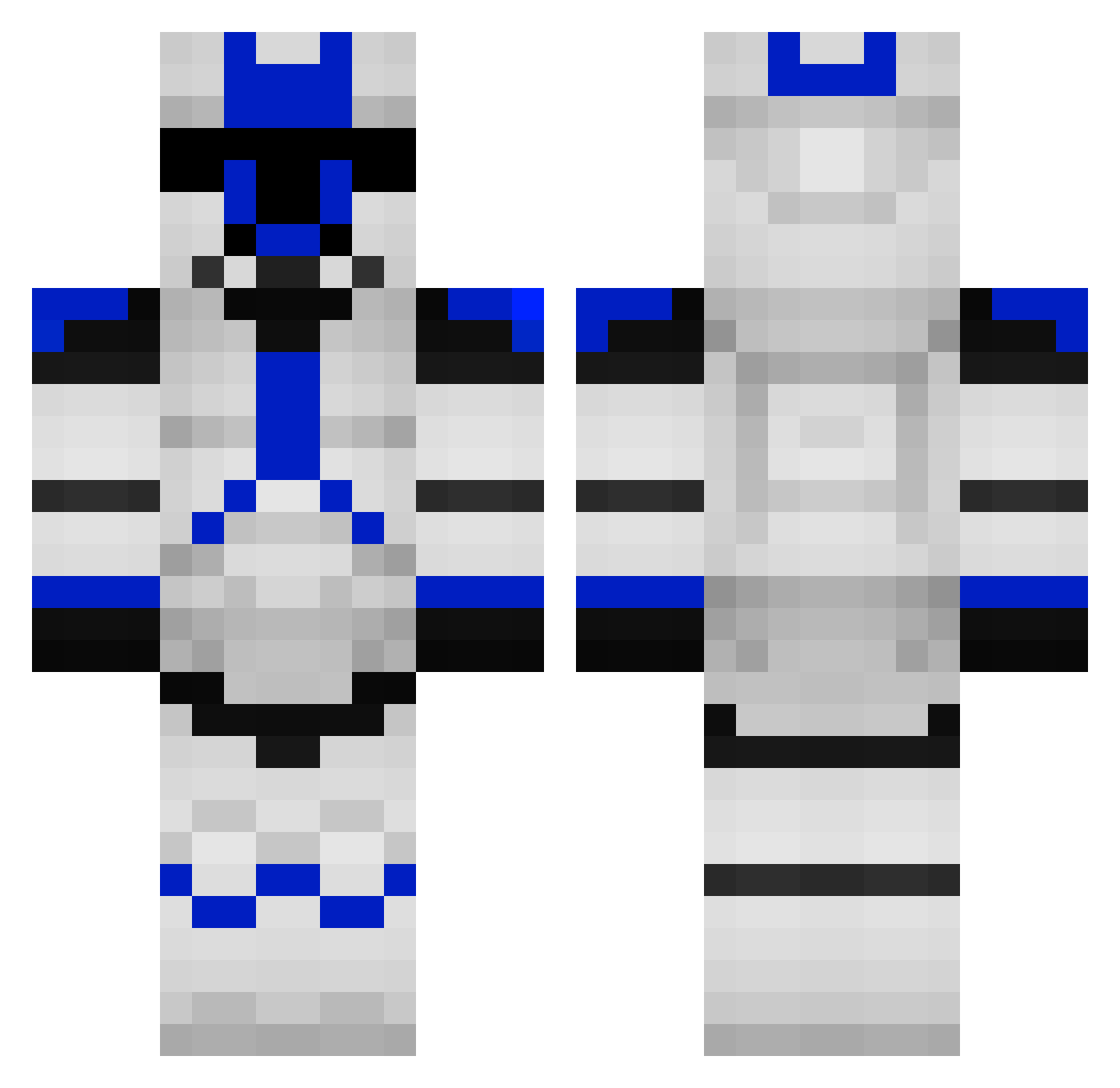SpecterZz Minecraft skin, front and back view