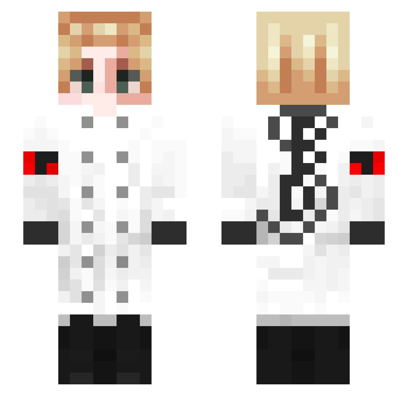 GreeD7K Minecraft skin, front and back view