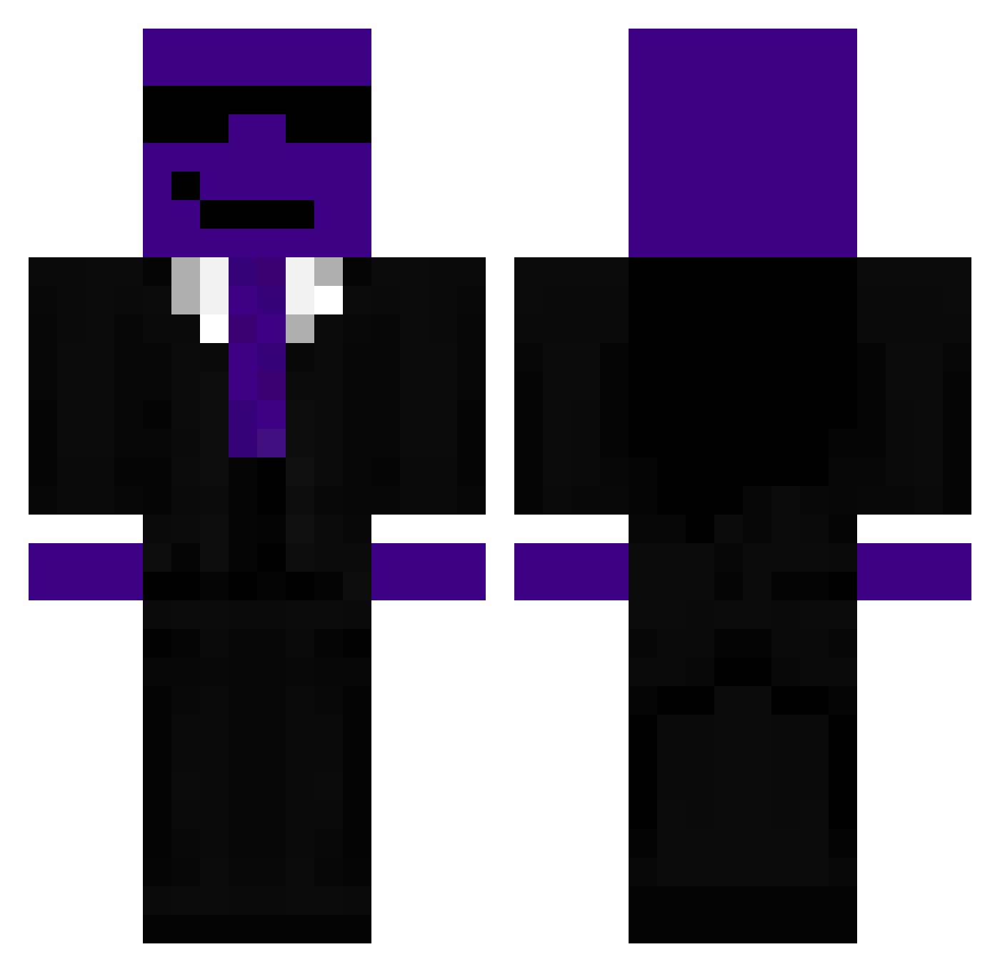 vPacket Minecraft skin, front and back view