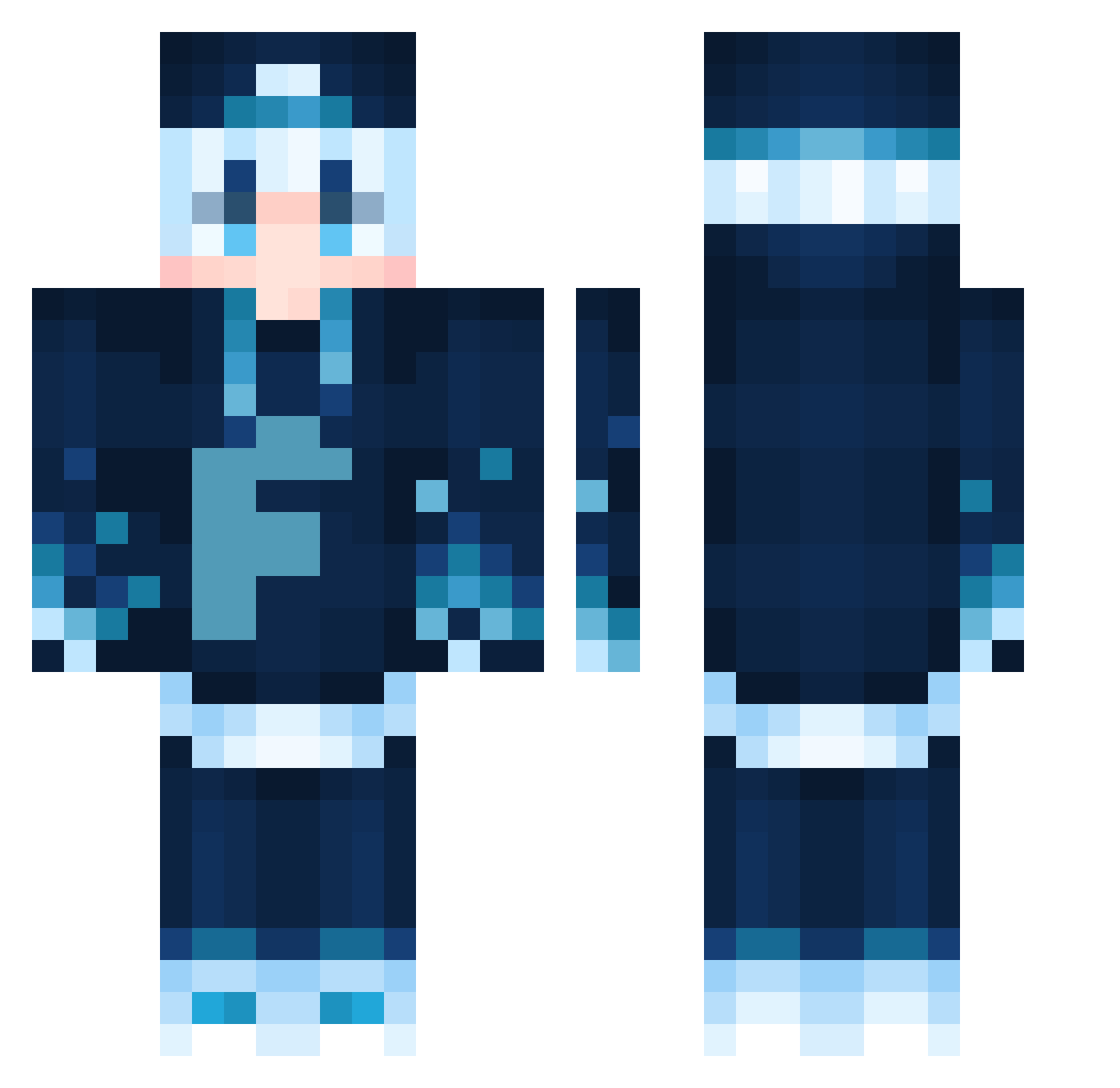 froztyYT Minecraft skin, front and back view