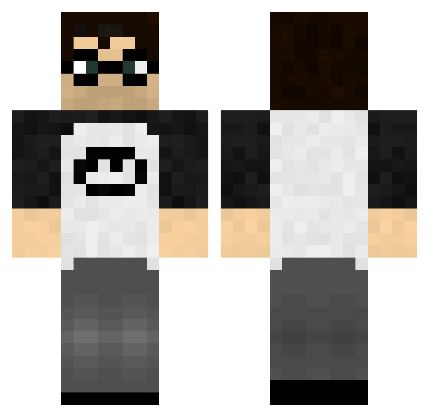 Fac_Tan Minecraft skin, front and back view