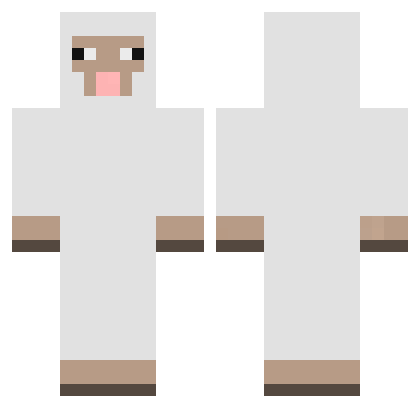 Tmoima Minecraft skin, front and back view