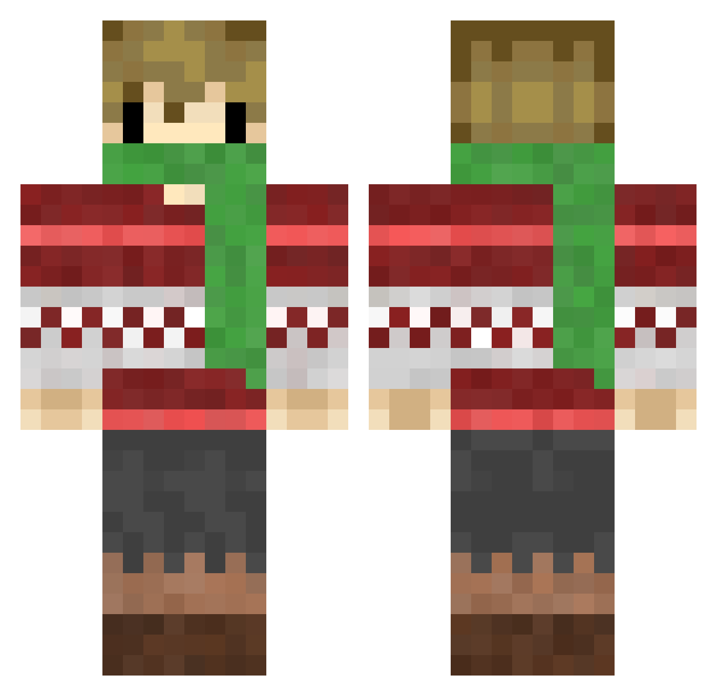 Tarahumara Minecraft skin, front and back view