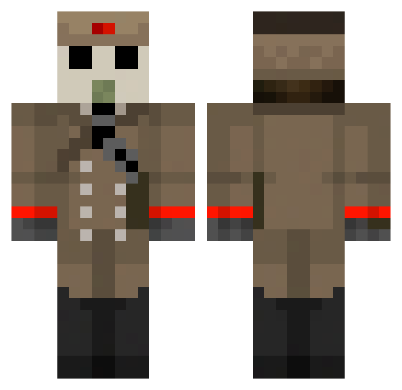 manulsever Minecraft skin, front and back view