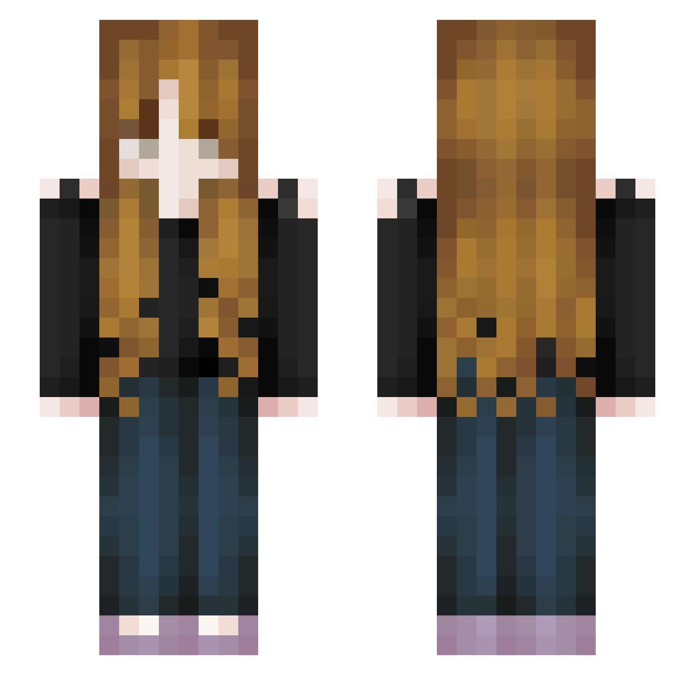 jeefa Minecraft skin, front and back view
