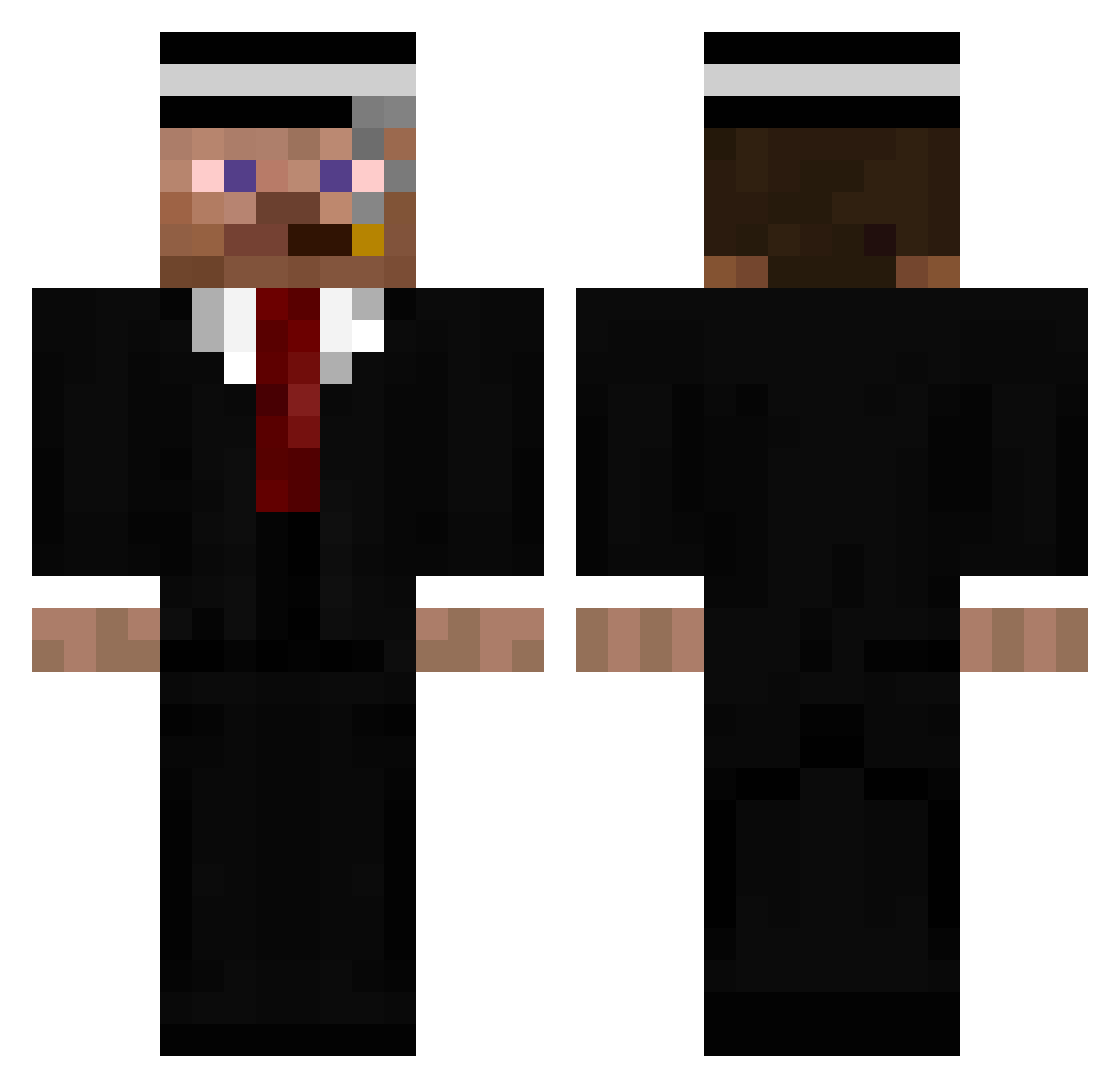 Vuk3 Minecraft skin, front and back view