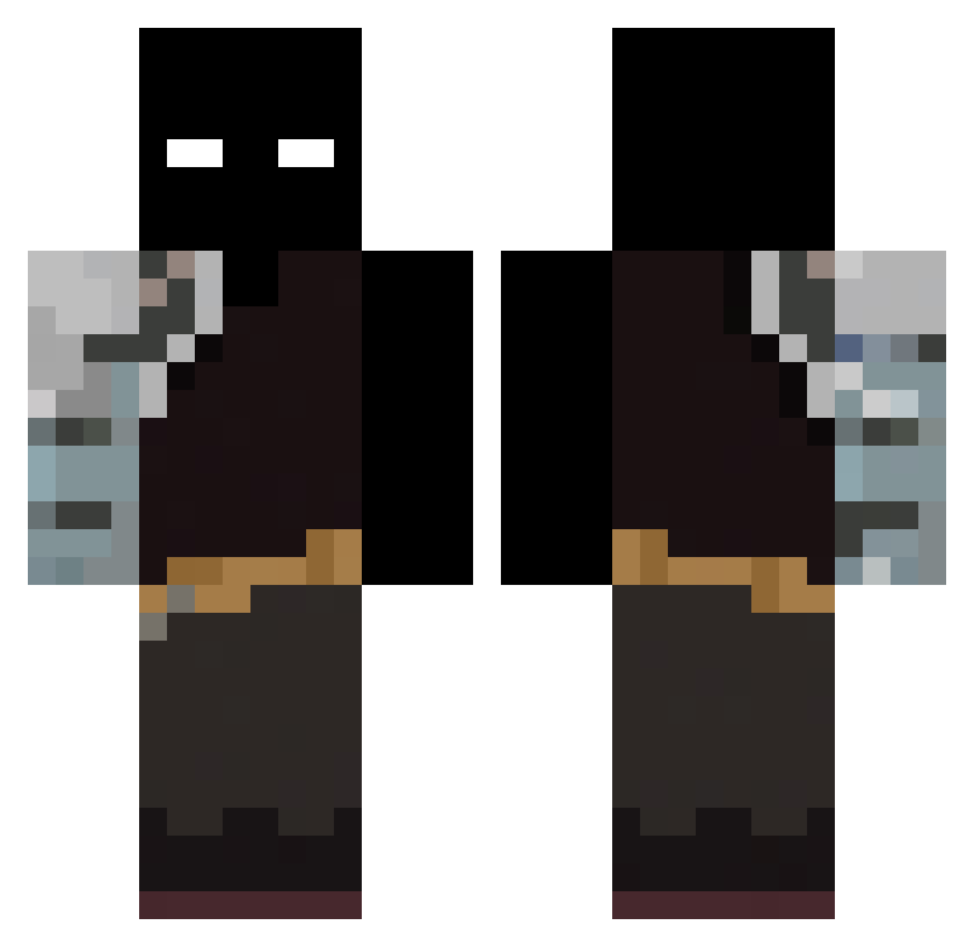 obeykraken Minecraft skin, front and back view