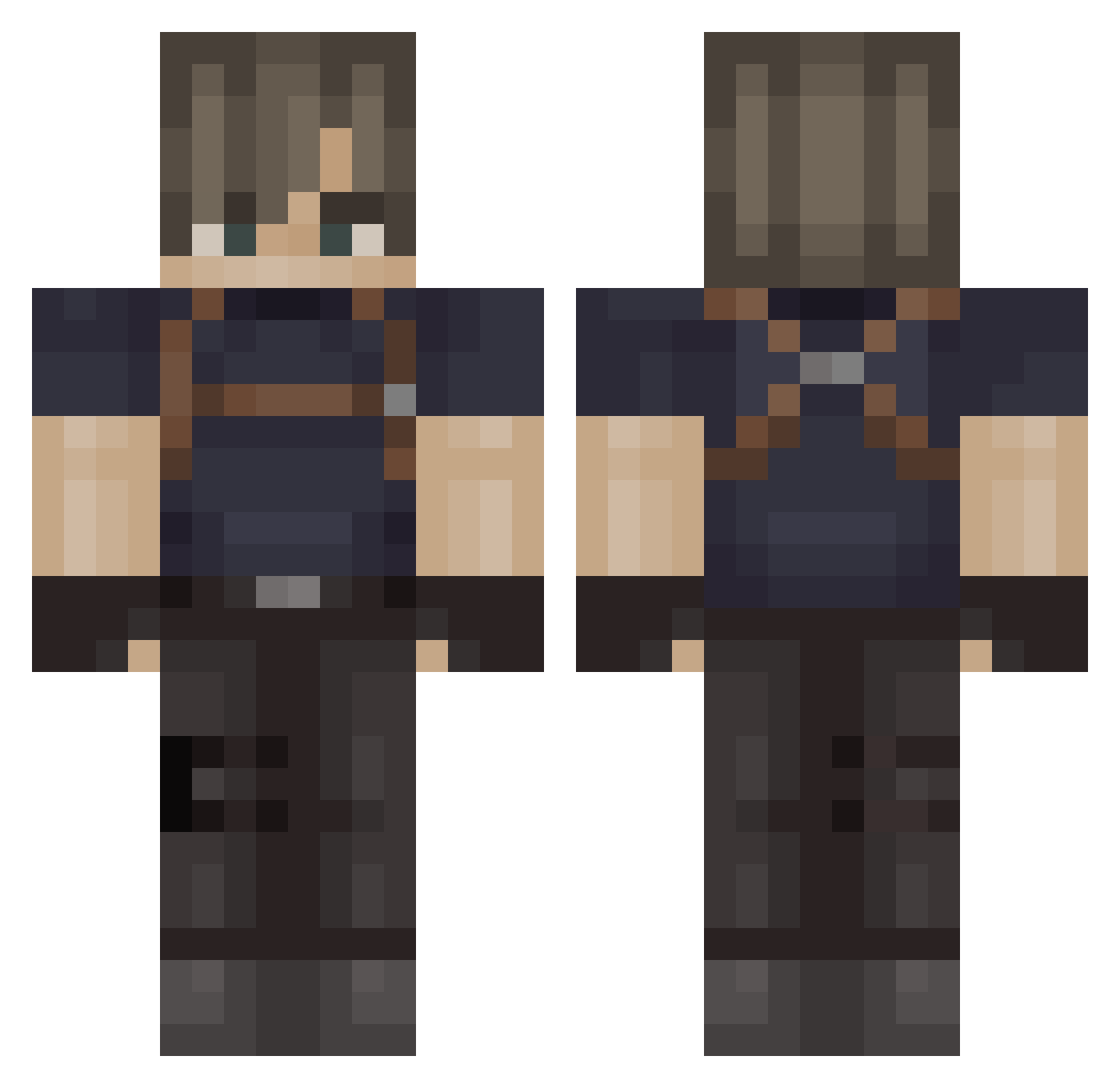 Sjostrong Minecraft skin, front and back view