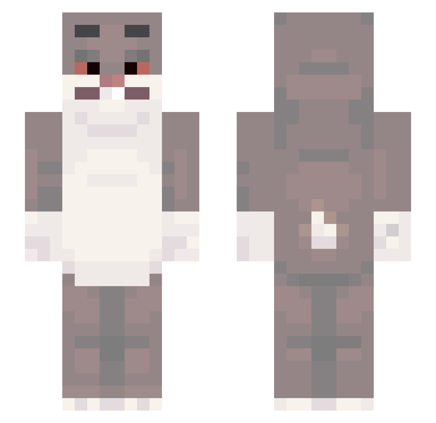 Flixxeyy Minecraft skin, front and back view
