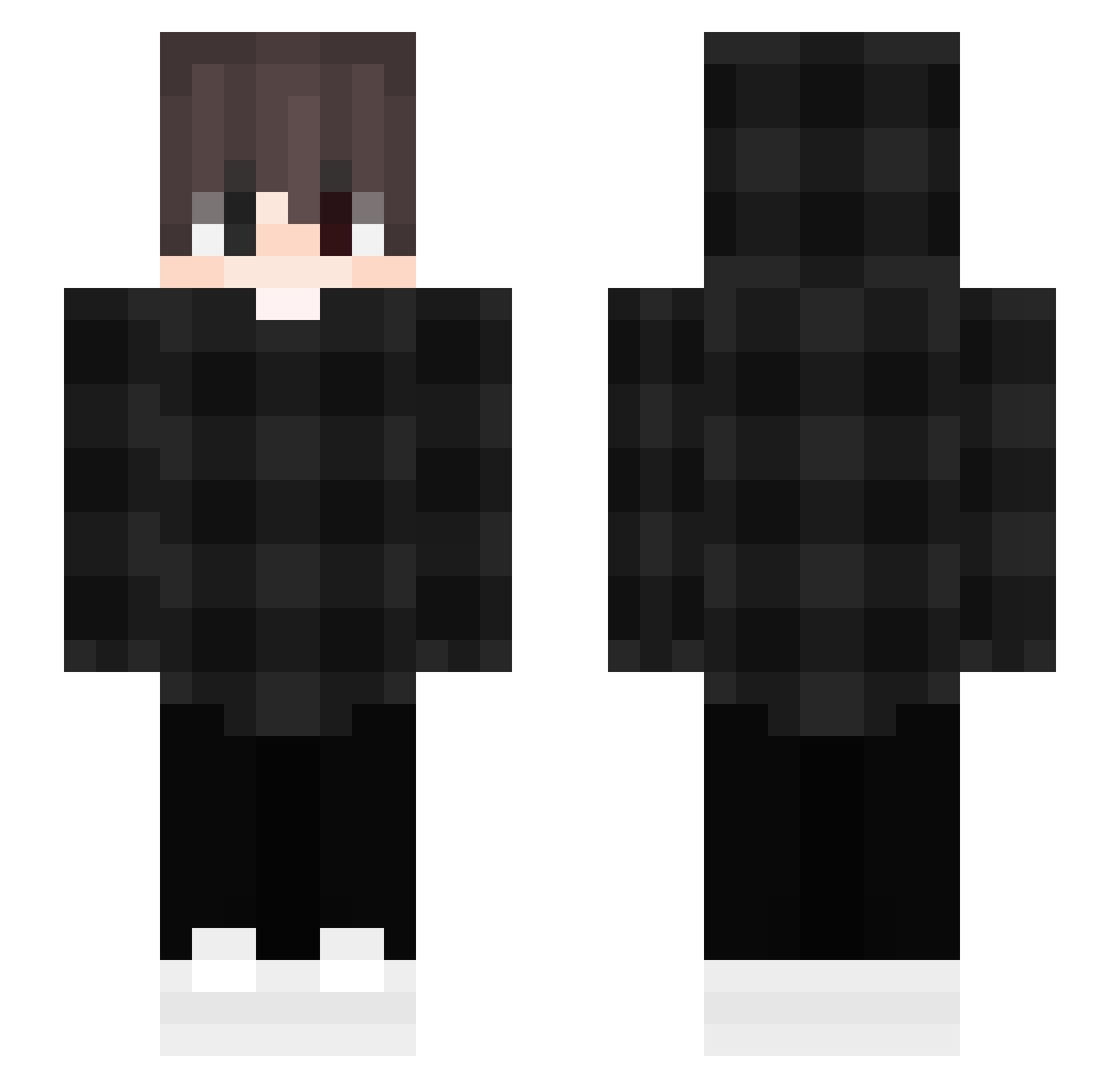 qYugi Minecraft skin, front and back view