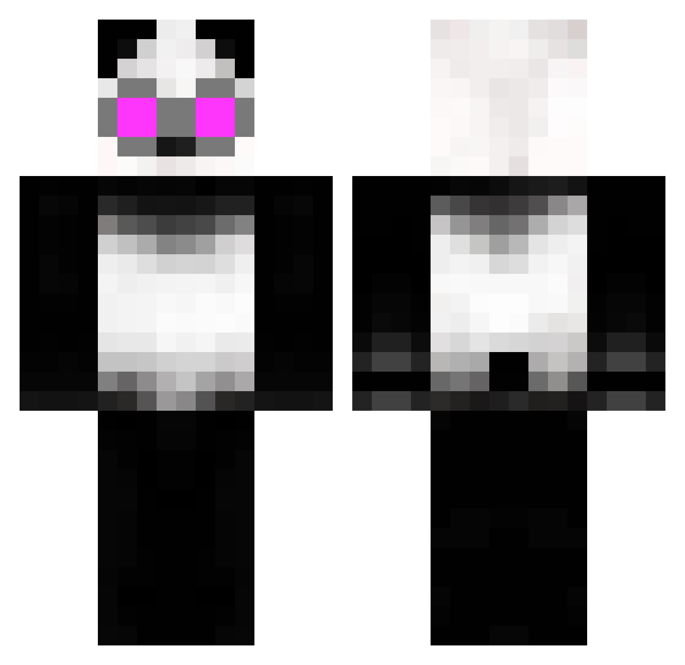 Punchk Minecraft skin, front and back view