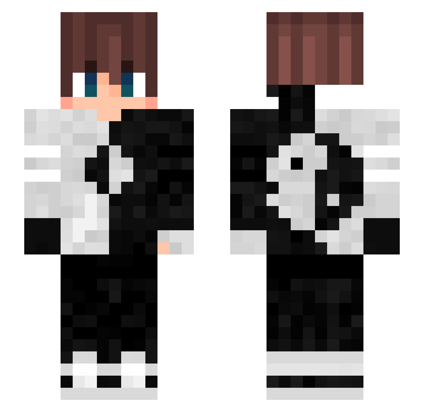 TheyLoveWorthy Minecraft skin, front and back view