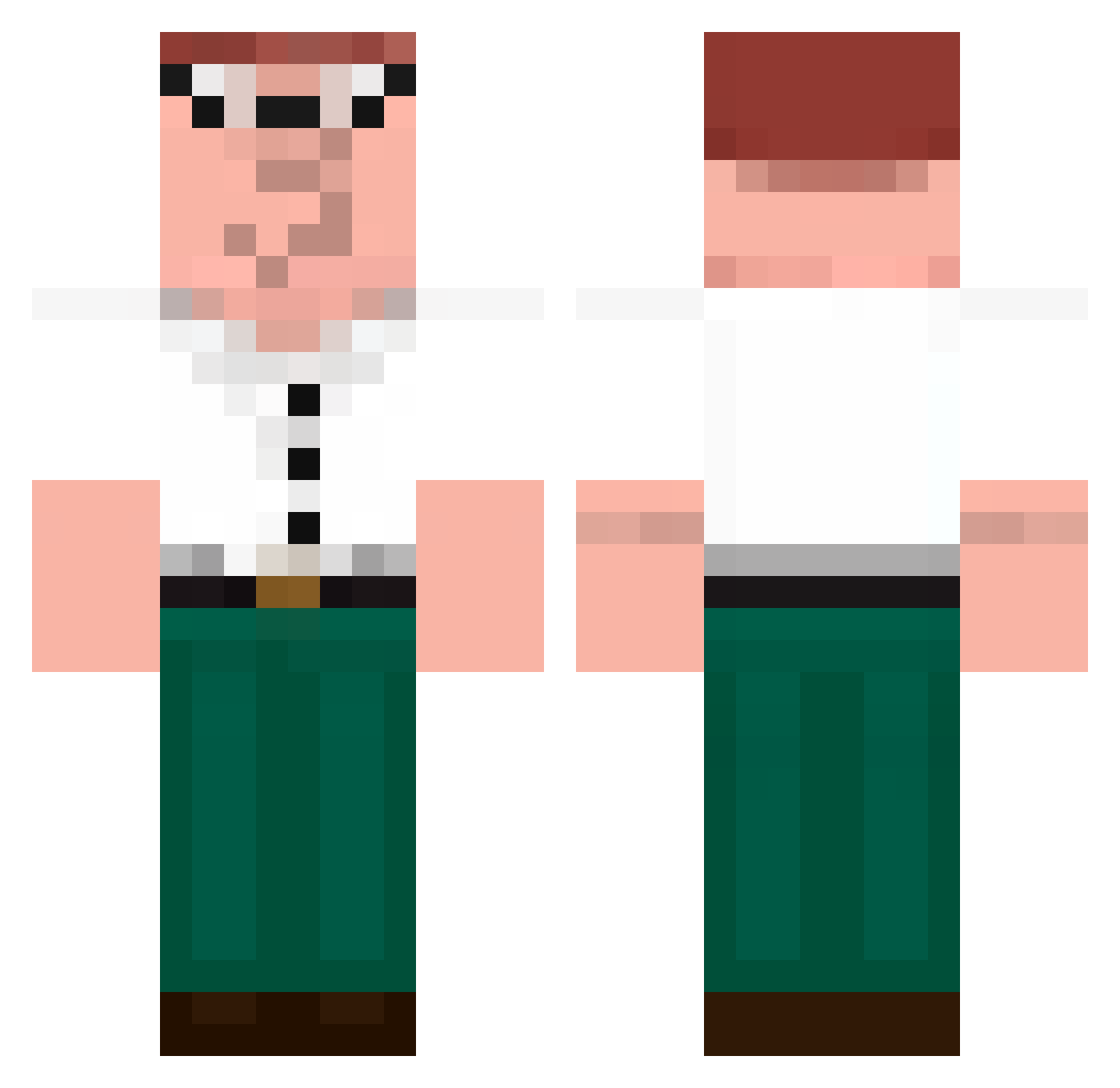 NinjaMorango Minecraft skin, front and back view