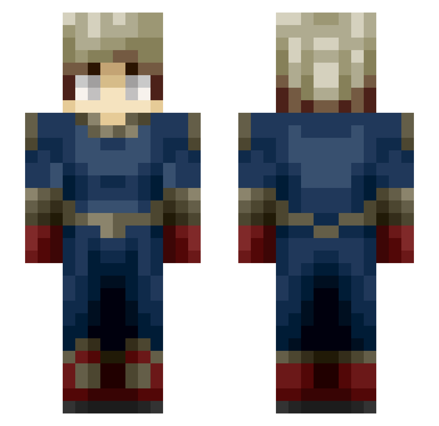 Toxidity Minecraft skin, front and back view