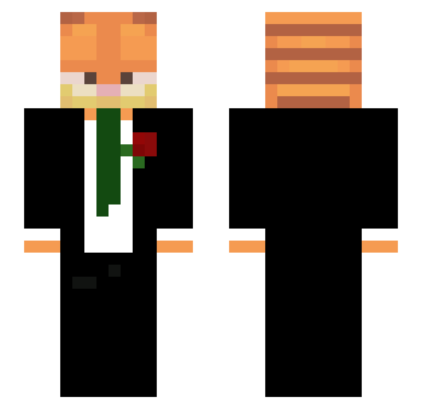 ykrad Minecraft skin, front and back view