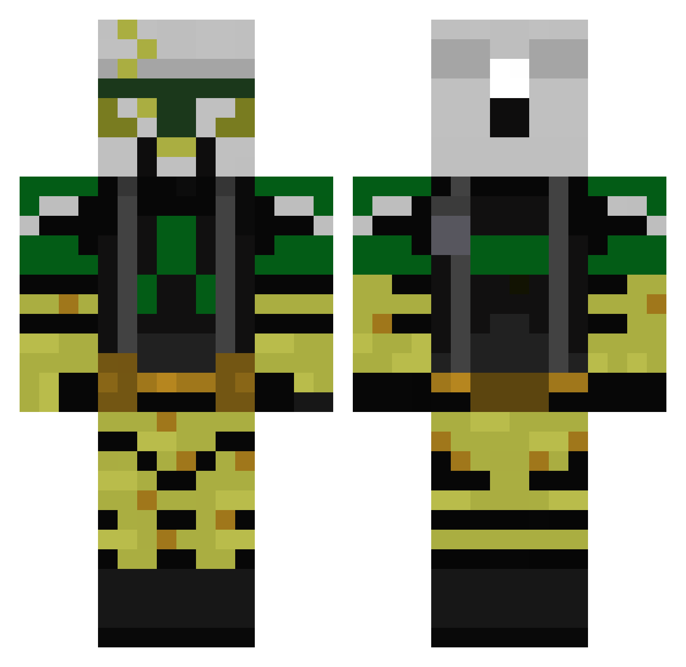 WifliXD Minecraft skin, front and back view