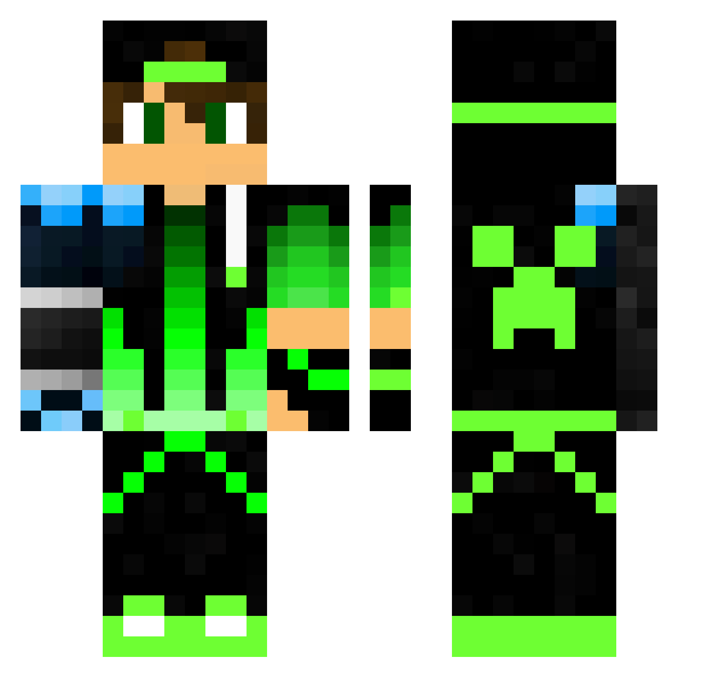 TheNewGuy Minecraft skin, front and back view