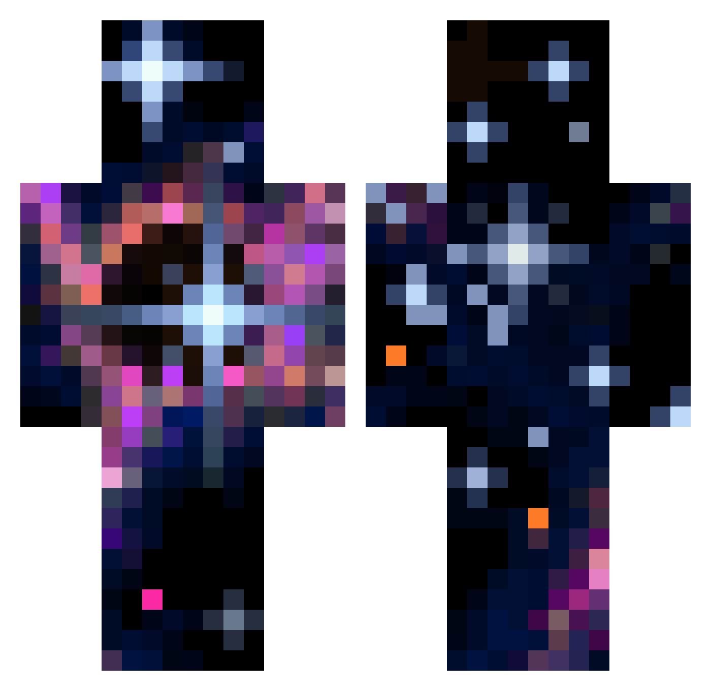 Tiny_revelation Minecraft skin, front and back view