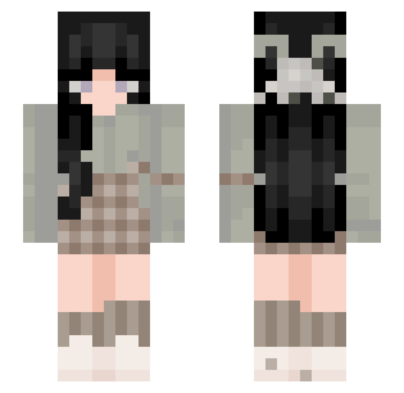 urfavh4nnah Minecraft skin, front and back view