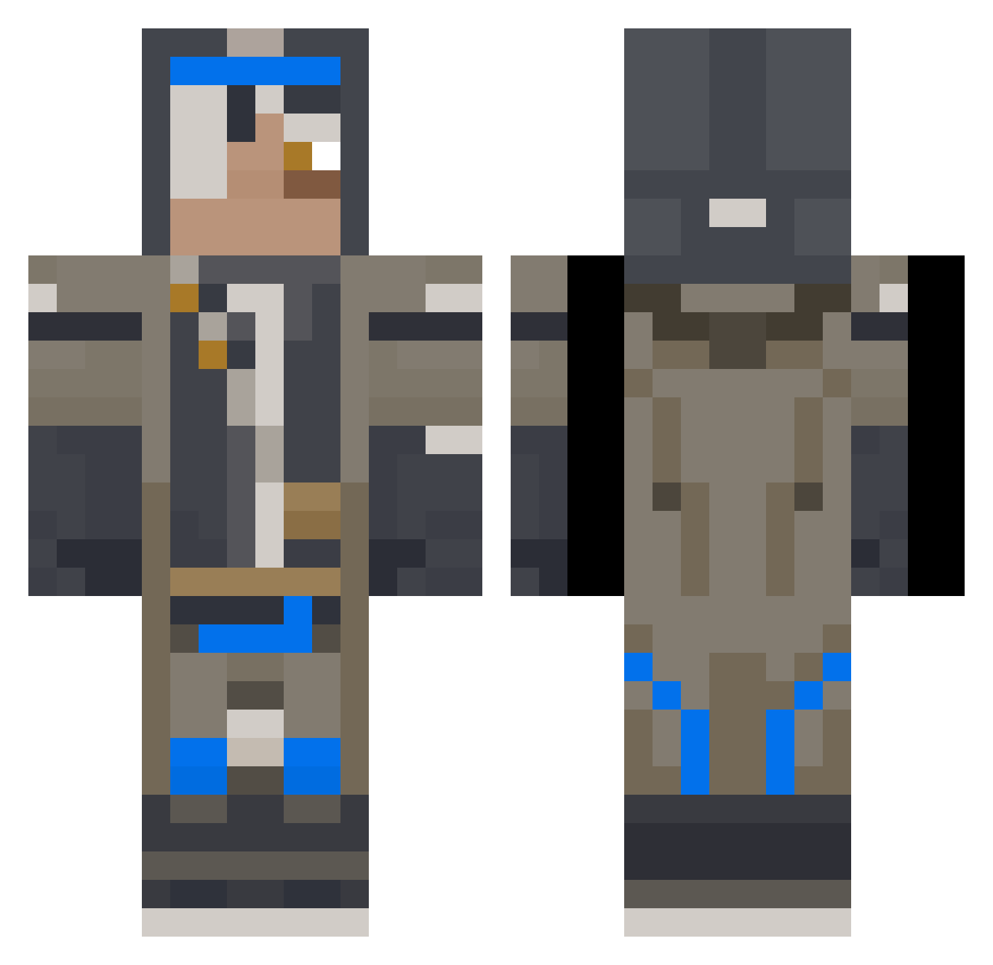 Allx Minecraft skin, front and back view