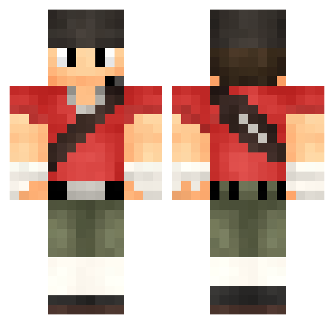 CommanderV15 Minecraft skin, front and back view