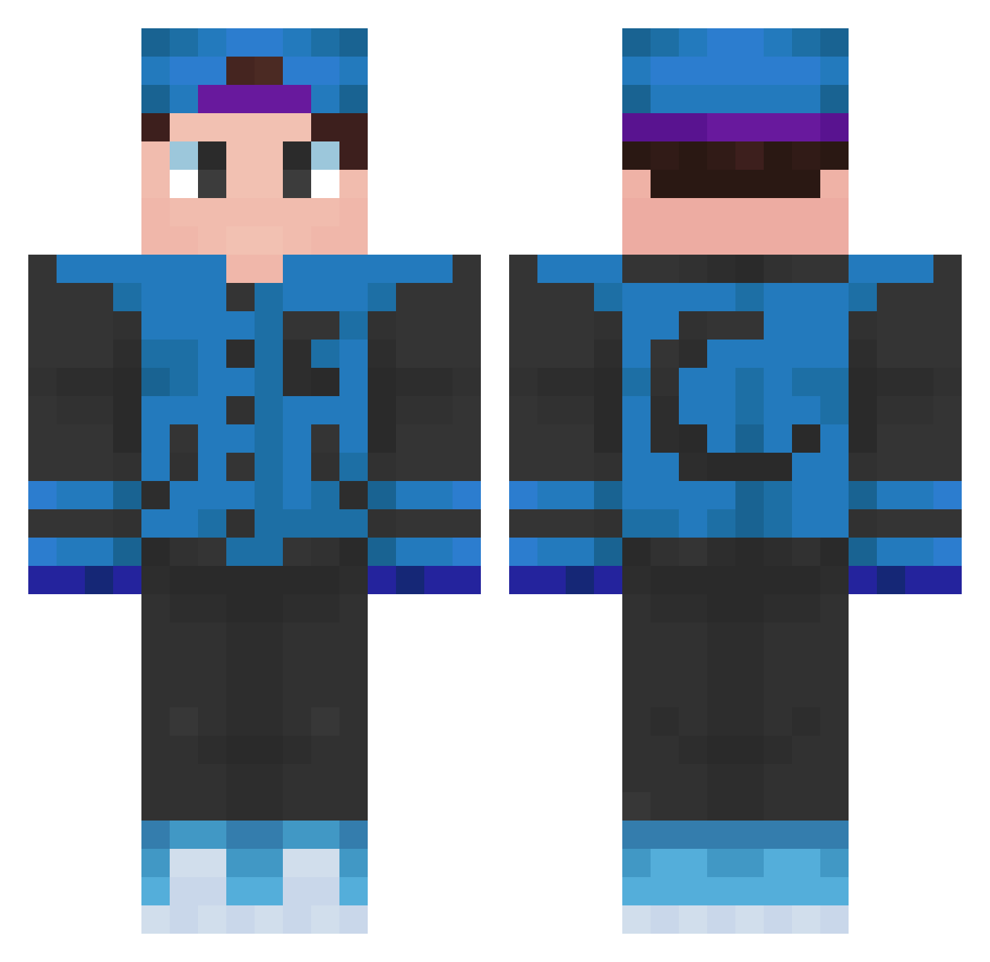 FlorianTX09 Minecraft skin, front and back view